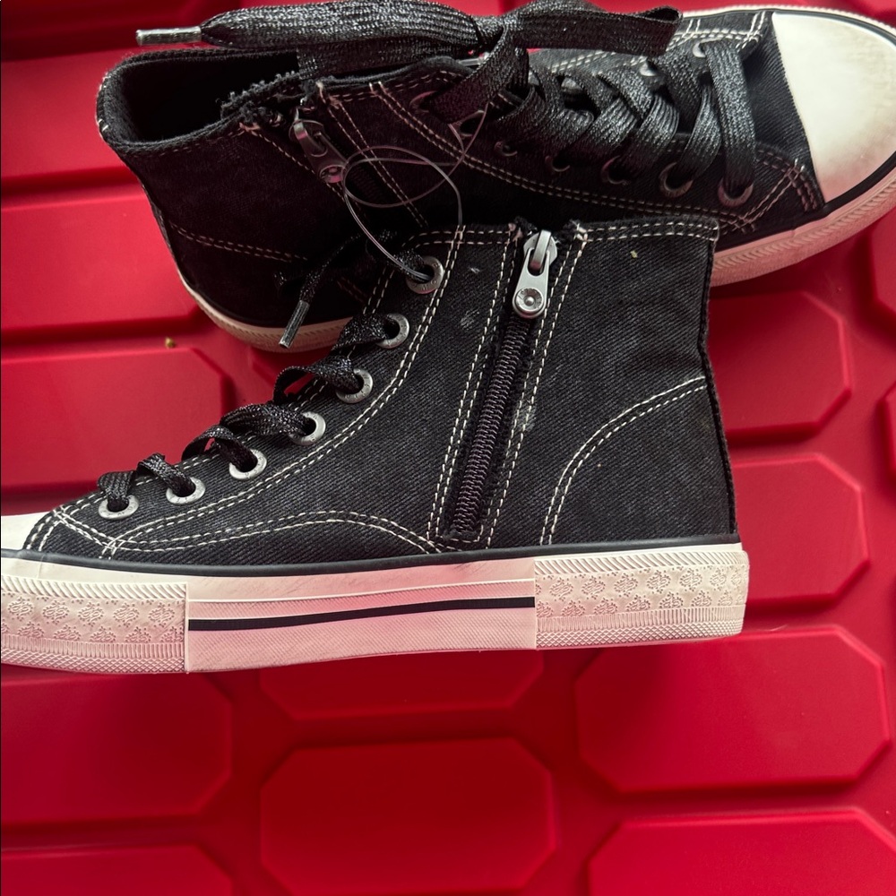Blowfish Black Distressed High-Top Women's Sneakers - Picture 3 of 5